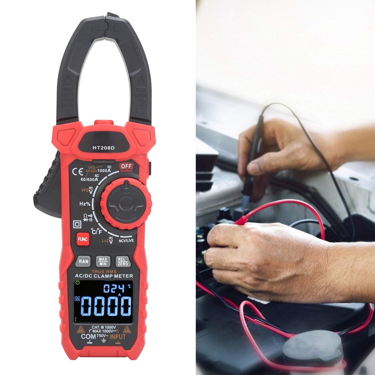 XDM1041 3.7in Digital Desktop Multimeter + HT208D Digital Clamp Meter