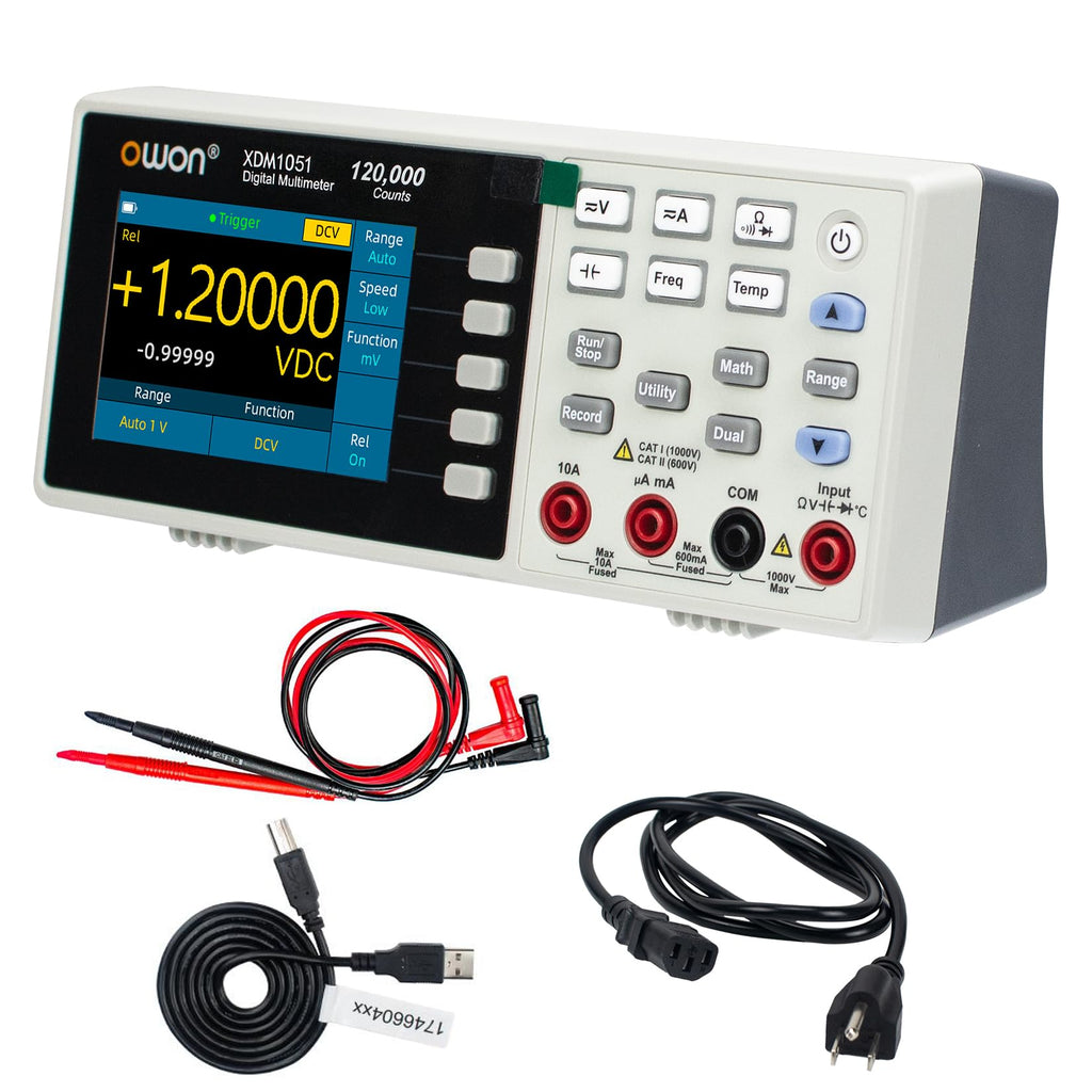 OWON Desktop Digital Multimeter with 3.5-inch LCD Display,Voltage, and Temperature with True RMS Capability,Designed for use in Laboratories, Instruments, and Factories XDM1241