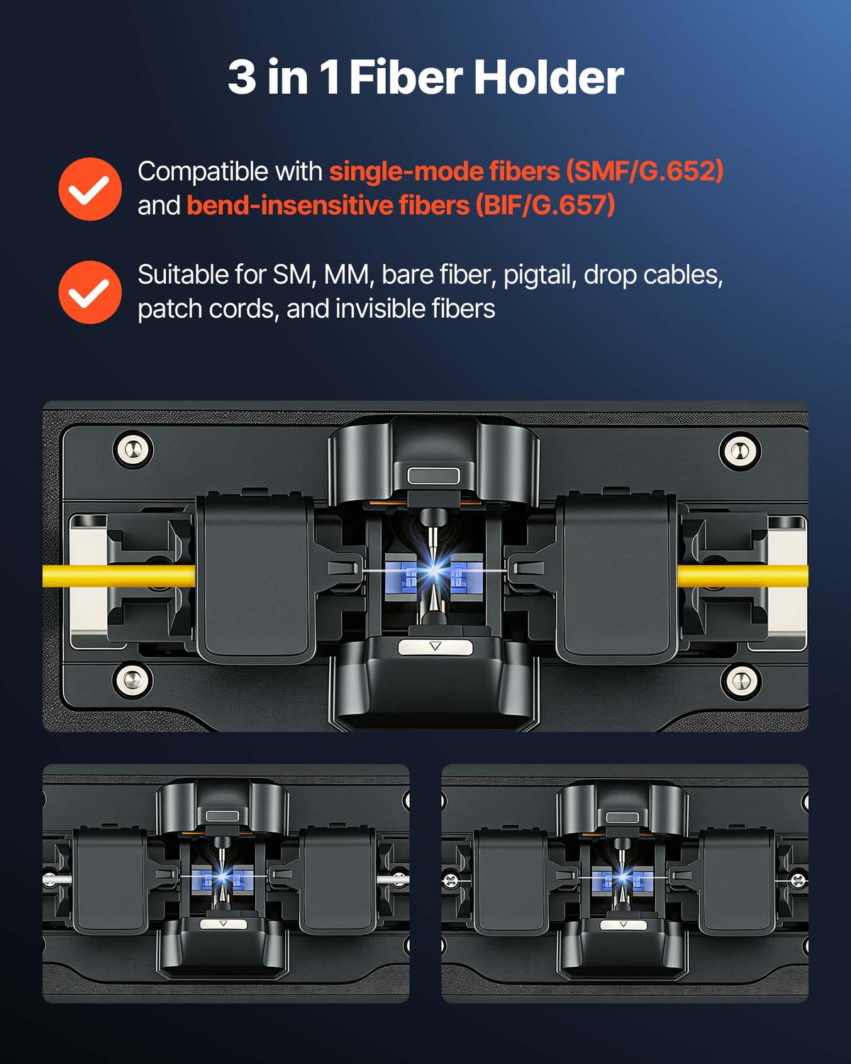 VEVOR Fiber Fusion Splicer 6 Motors with 8s Splicing & 18s Heating