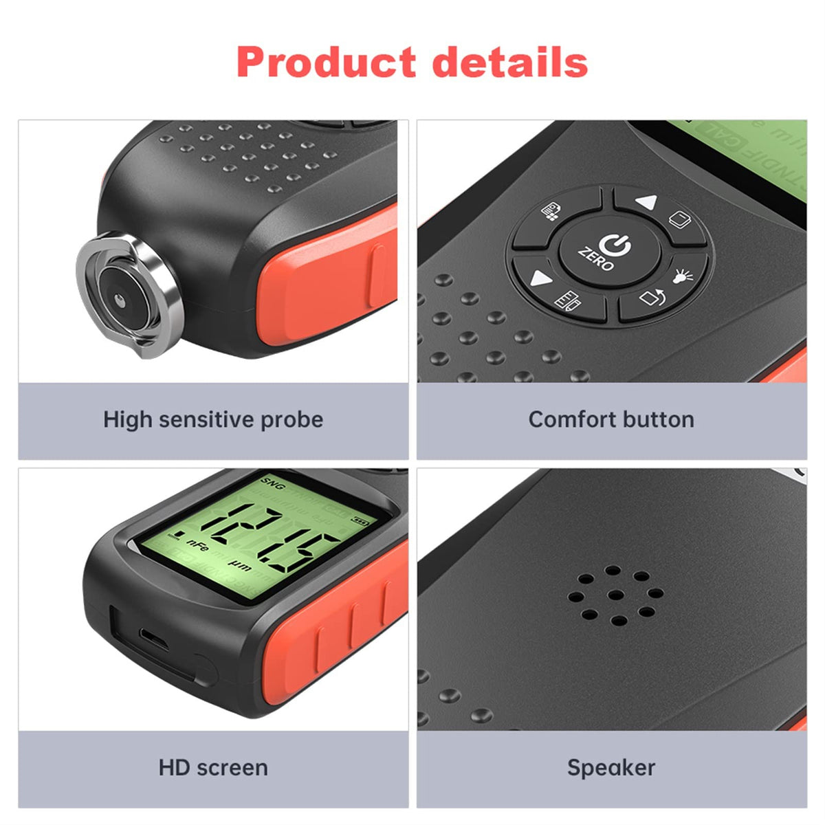 Thickness Gauges VC200 Thickness Gauge for Cars Paint Tool Coating Thickness Gauge Measuring Fe/nFe Car Film Thickness Meter