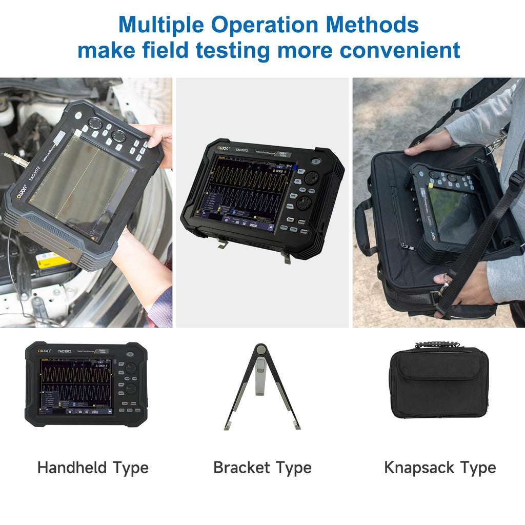 OWON TAO3072 2CH 8 inch Handheld Digital Oscilloscope with 70MHz Bandwidth and 1GS/s Sample Rate, 4 1/2 Digitals Multimeter with 8-Bit High Resolution ADC,SCPI, and LabVIEW Supported