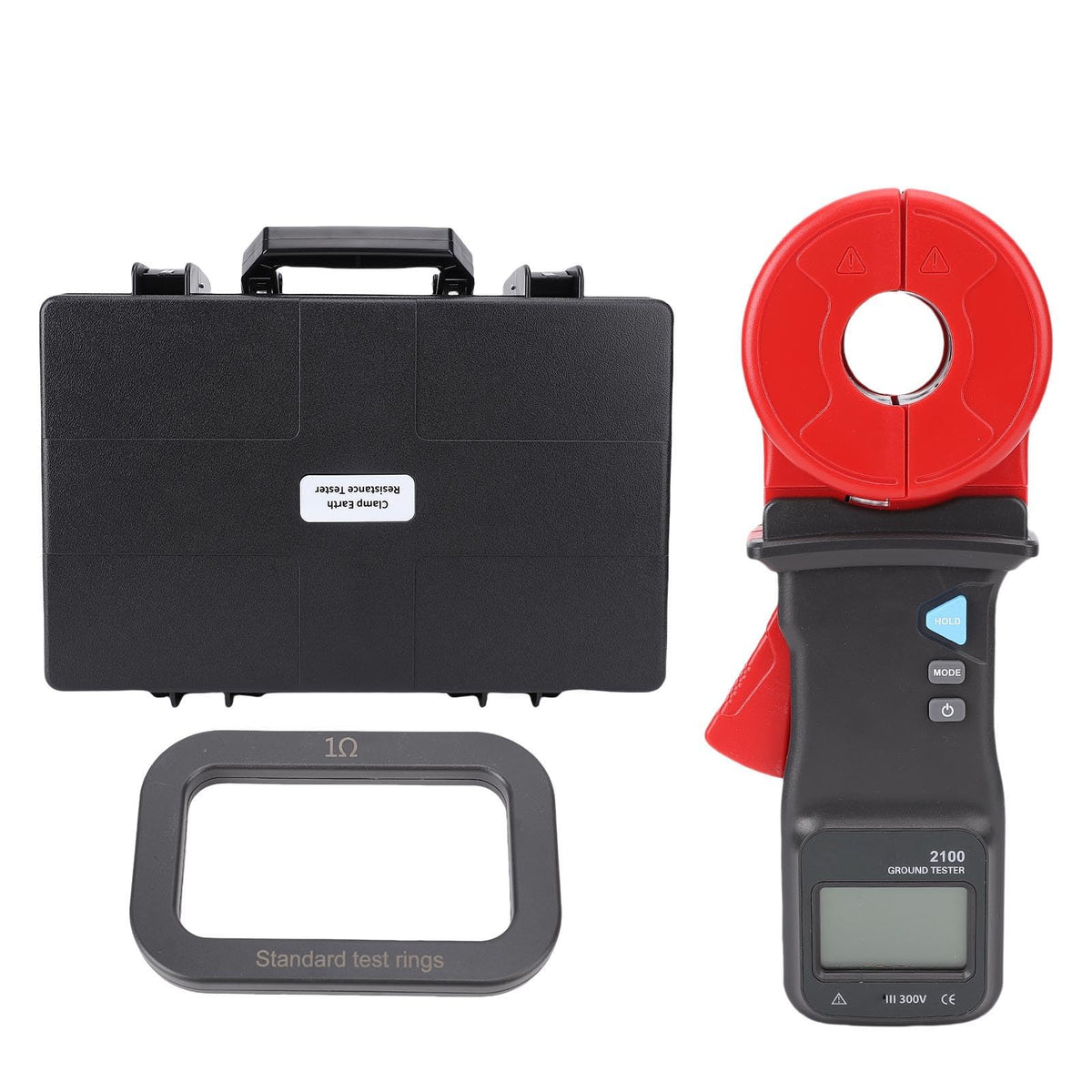 0.01-1000Ω Clamp Ohm Meter, High Resolution Ground Resistive Value Tester for Telecommunications, Electricity, Meteorology