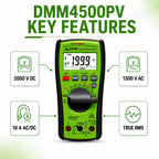 KPS DMM4500PV True RMS Solar Multimeter, 2000V DC, Bluetooth