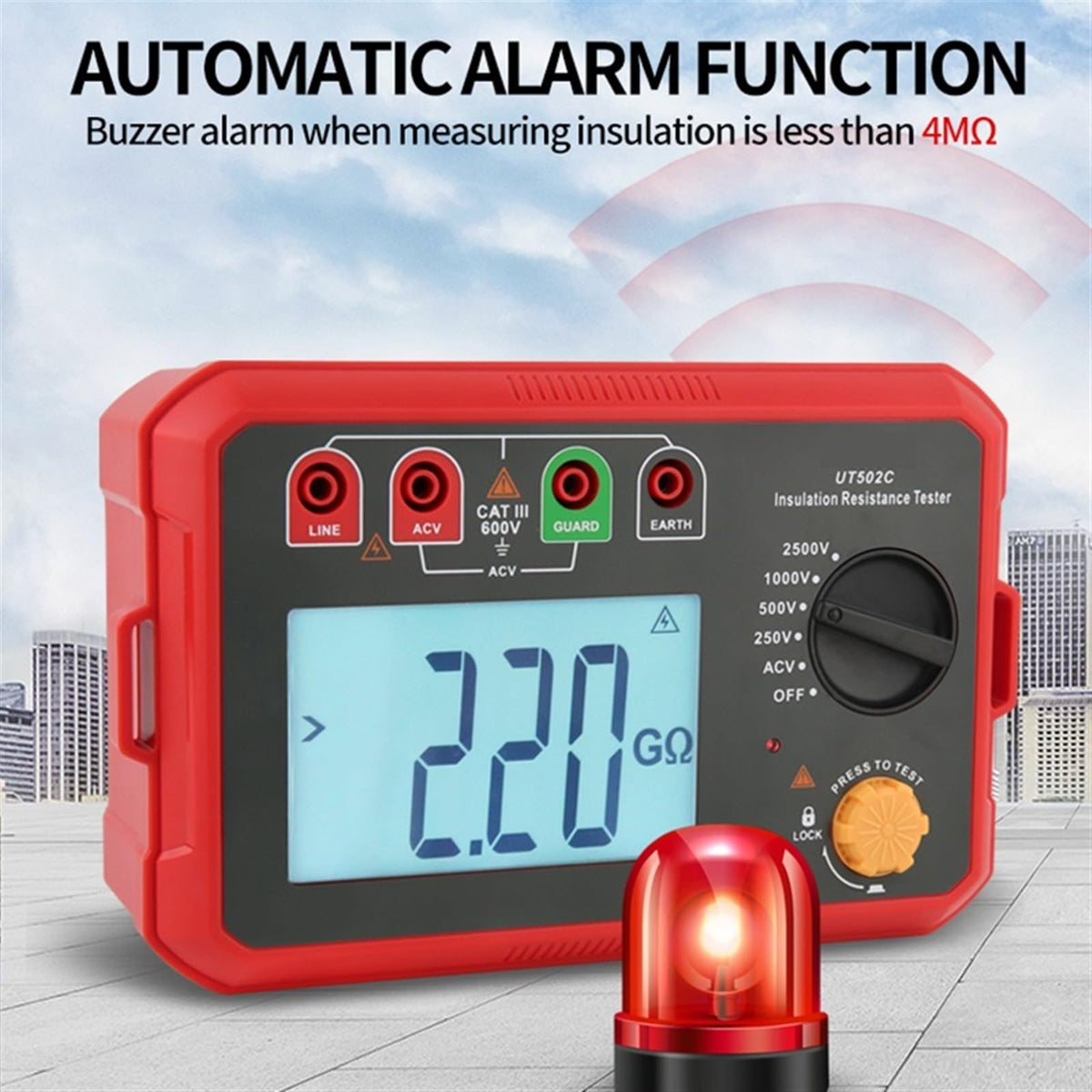 Insulation Resistance Tester UT501C 1000V Digital Megometer Megohmmeter Ohm Tester Auto Range Backlight