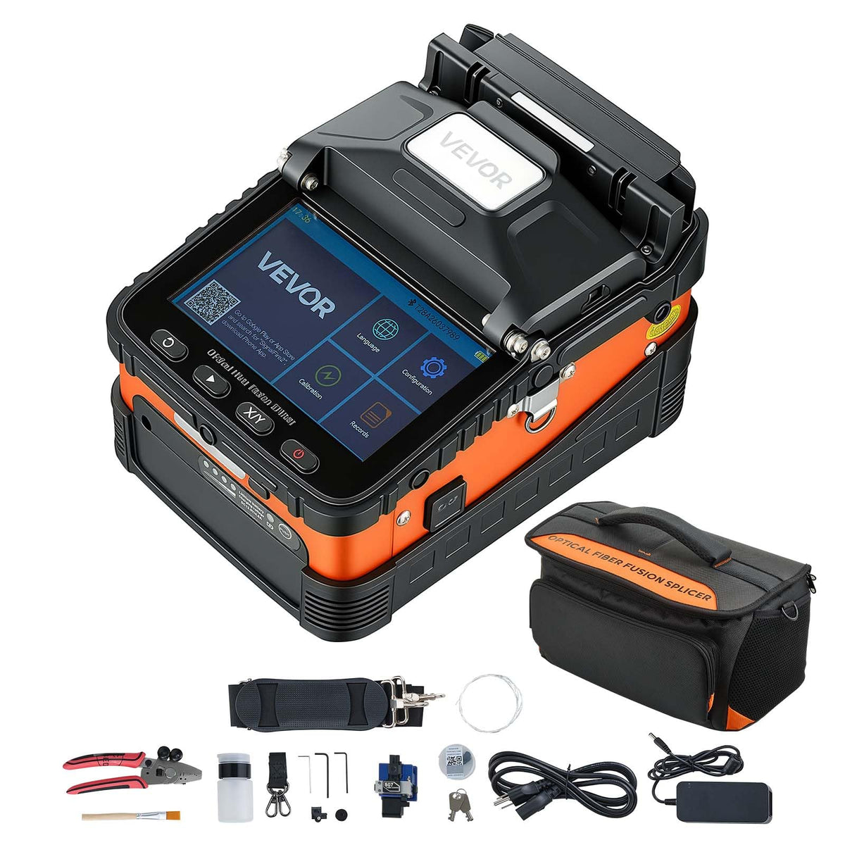 VEVOR Fiber Fusion Splicer 6 Motors with 8s Splicing & 18s Heating