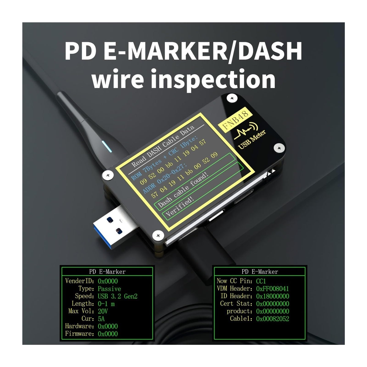 Voltmeter FNB48 PD Trigger QC4 + PD3.0 2. PPS Fast Charging Protocol Capacity USB Test Ammeter Current and Voltage Meter