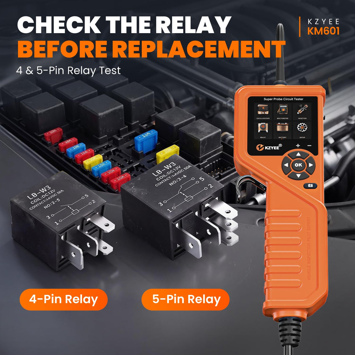 KM601 Automotive Power Circuit Probe, 12-24V Circuit Tester