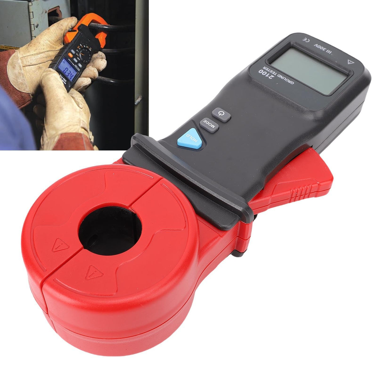 32mm Clamp Ohm Meter, 0.01-1000Ω Range Electrical Ohmmeter Clamp Resistive Value Tester