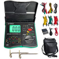4-in-1 Digital Multimeter with Ground Earth Resistance Tester, Insulation Resistance Tester, Phase Sequence Detector & Voltmeter - 0.01Ω Resolution 600V AC/DC Voltage Measurement Auto-Ranging