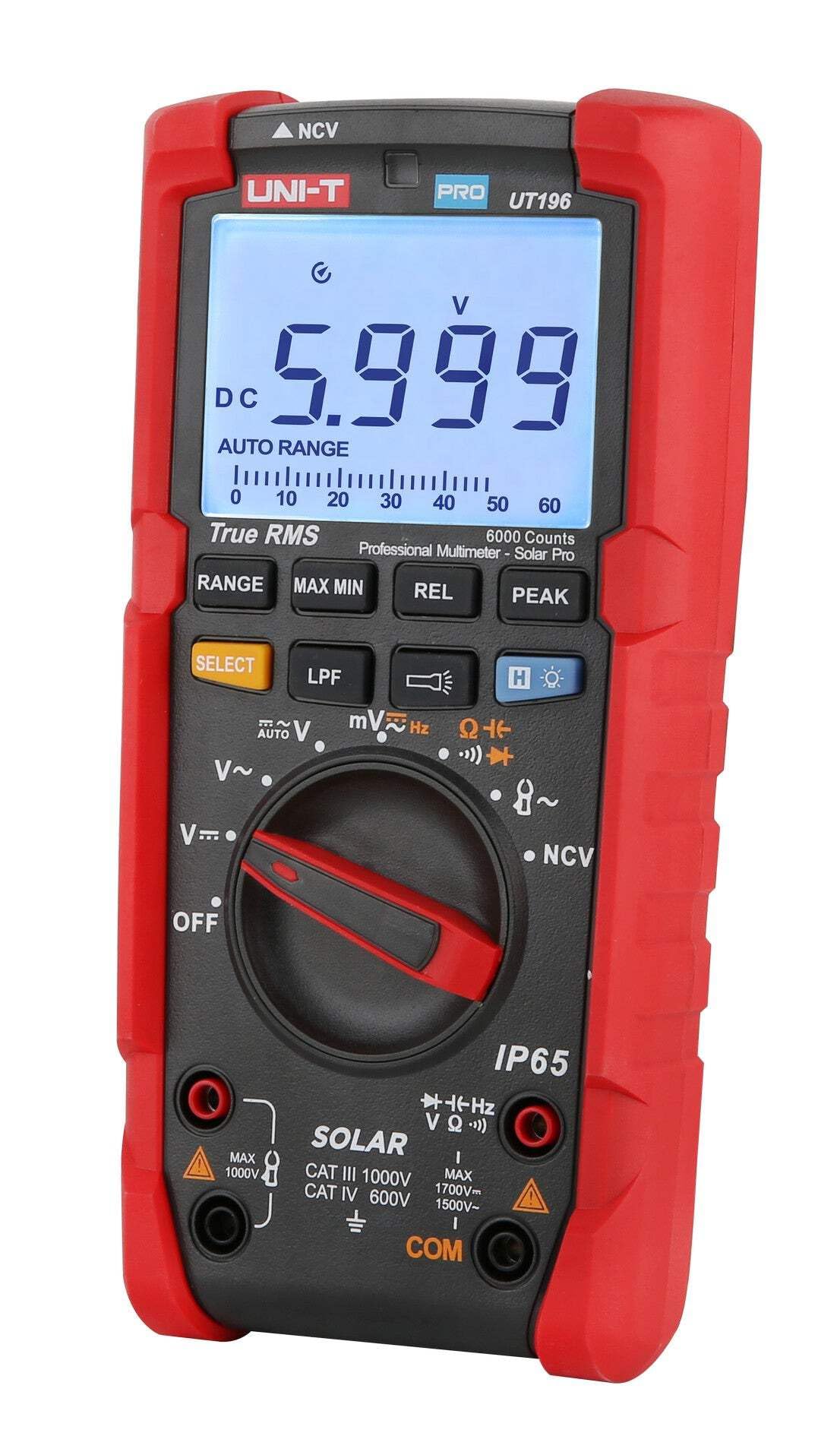 UNI-T UT196 True RMS Solar Digital multimeter for Solar Power System Maintenance 1700V DC /1500V AC, 3000A IP65 2m Drop