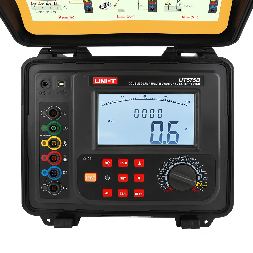 UNI-T Uni-Trend UT575B Double Clamp Multifunctional Ground Resistance Tester ResistanceTester Waterproof Double Clamp Ground Resistance Meter