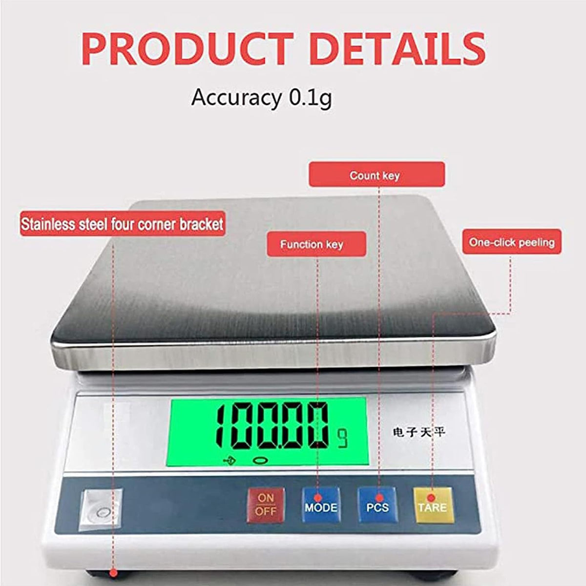 Digital Analytical Balance Precision Scale for Laboratories Analytical Electronic Balance Scale Jewelry Scale,Piece Counting Bench Top Scale Food Weighing Kitchen Scale (6kg)