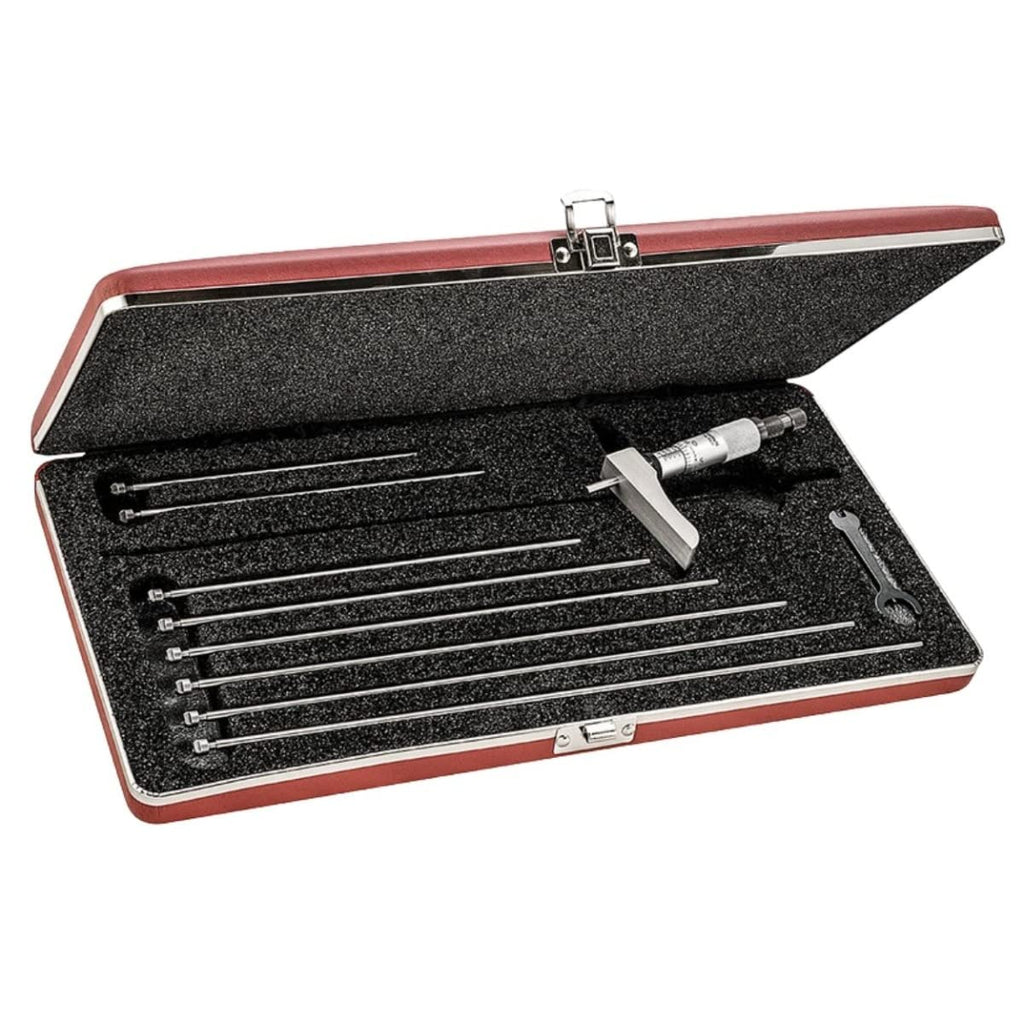 Starrett Micrometer Depth Gage with Half Base, 0-3" Range