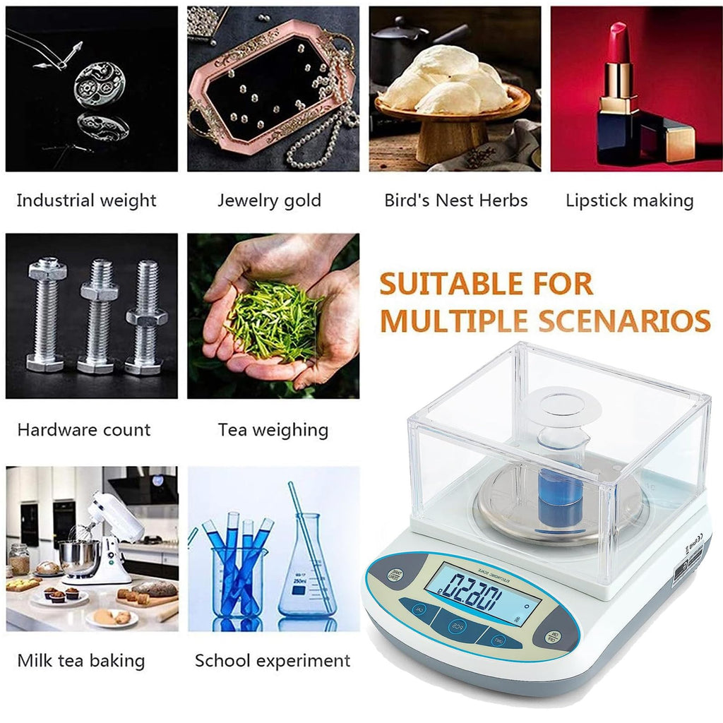 Digital Analytical Balance Precision Scale for Laboratories Analytical Electronic,Digital Kitchen Food Scale,13 Units Conversion,for Lab University Jewelry (100g)