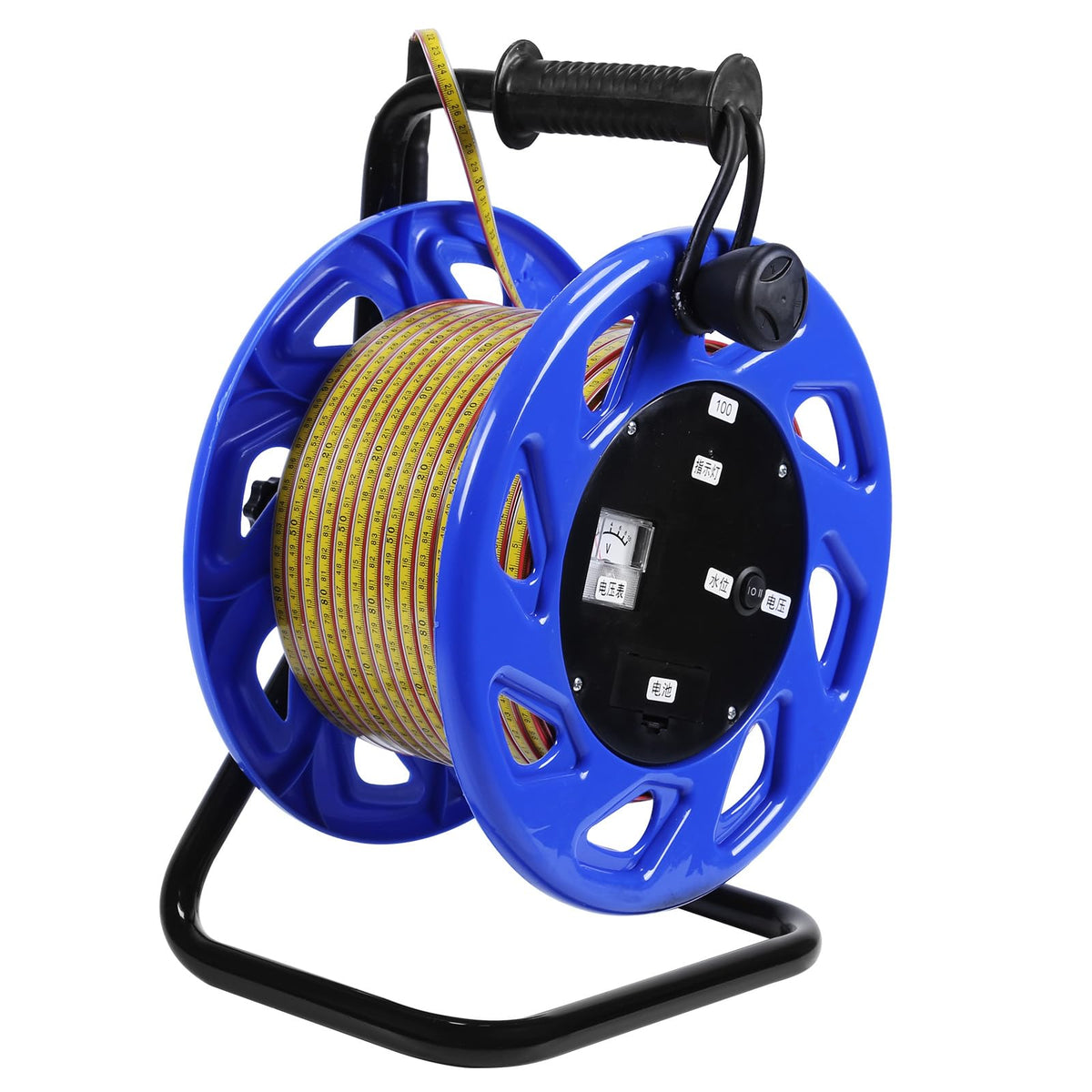 100m Water Level Measurement Gauge with Fixed Probe and Steel Tape Groundwater Level Measuring Instrument for Wells Boreholes Reservoirs and Pipes