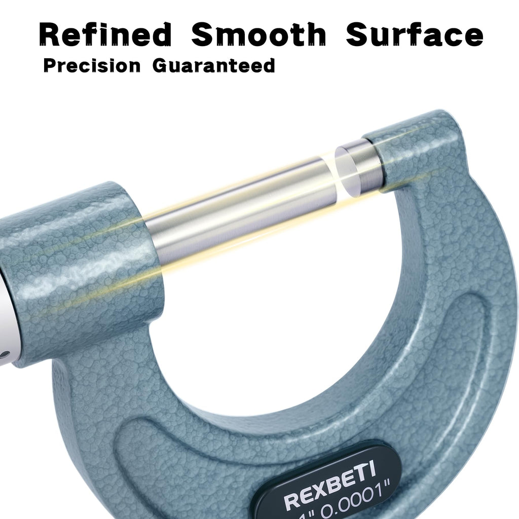REXBETI Outside Micrometer, Ultra-Precision Carbide Tipped Measuring Tool