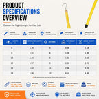 Telescopic Height Measuring Rod with Hook, Epoxy Resin Pole for Utility Inspection, Power Line Measurement, Tree Height Surveys and Construction Sites(10M)