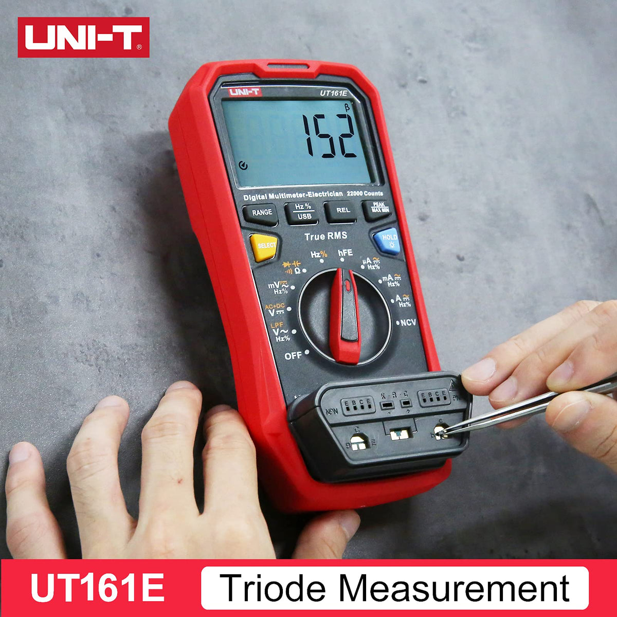 UNI-T UT161E 1000V 20A Digital Multimeter 22000 Counts Display NCV hFE Auto Range True RMS AC/DC Voltage Current Resistance Capacitance Tester Meter