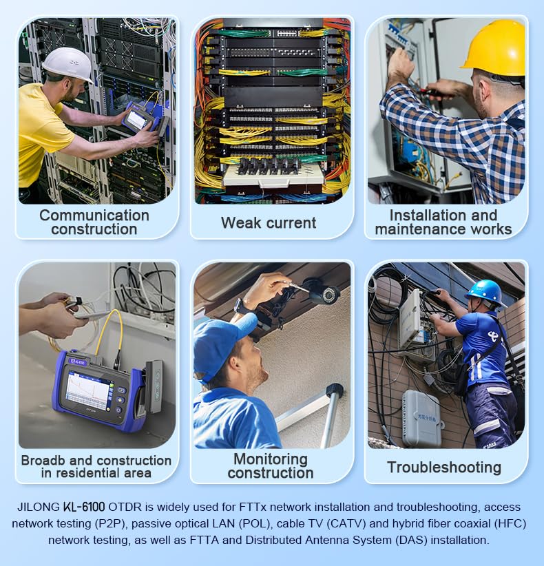 1310 1550nm 26 24dB Multi-Functional JILONG OTDR with OPM OLS V-F-L and Fiber Optical Fiber Fusion Splicer Core Alignment Splicing Loss 0.01dB Electrodes 48000 Times