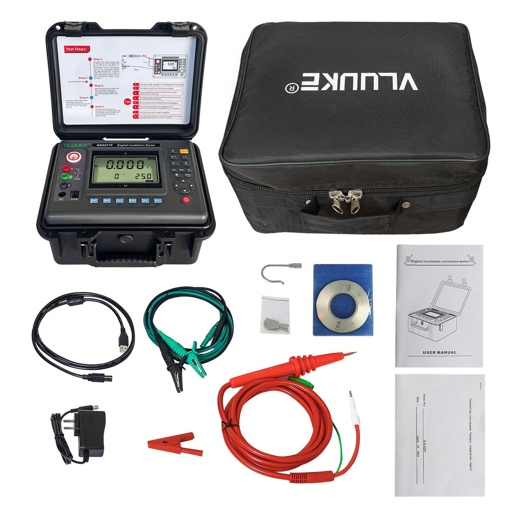 10KV Digital Insulation Meter Insulation Resistance Tester and megohmmeters High Voltage Resistance Multimeter with Absorption Ratio and Polarization Index Measurement