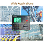 4-in-1 Digital Multimeter with Ground Earth Resistance Tester, Insulation Resistance Tester, Phase Sequence Detector & Voltmeter - 0.01Ω Resolution 600V AC/DC Voltage Measurement Auto-Ranging