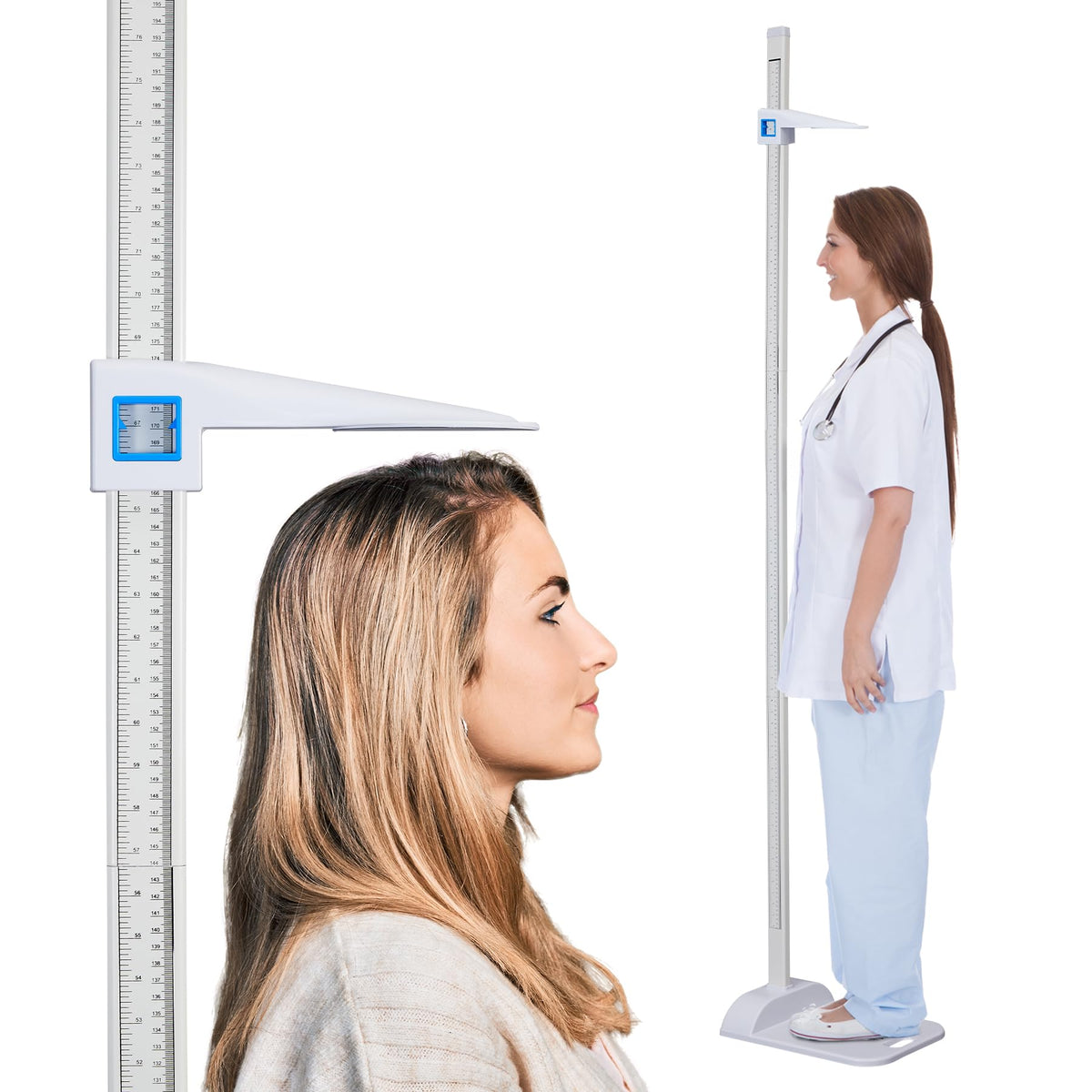 VivaComfort Aluminum Portable Stadiometer, Height Measurement Tool for Adults and Kids, 8–82 In/20–210 cm Measuring Range – for Home, Gym, Pediatric or Medical Offices, with Carrying Bag
