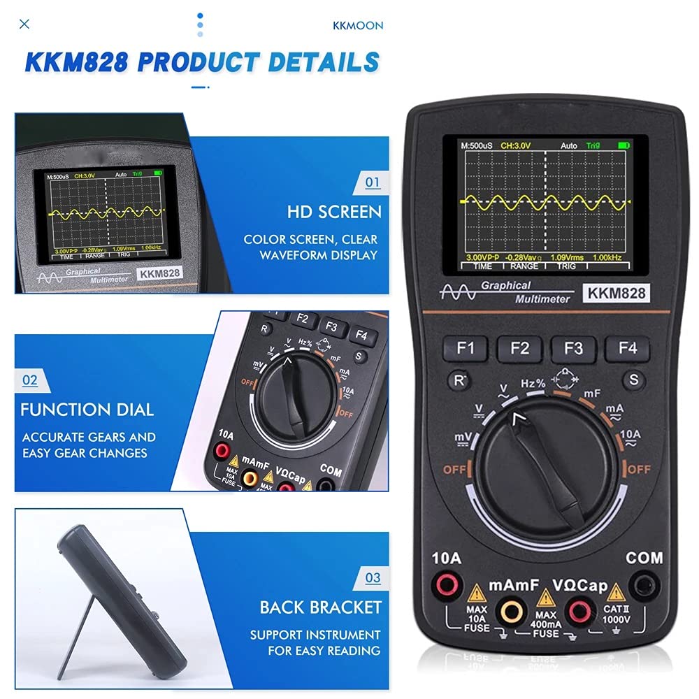Intelligent Oscilloscope kkm828 High Definition Graphical Digital Multimeter with 2.4 Color Screen