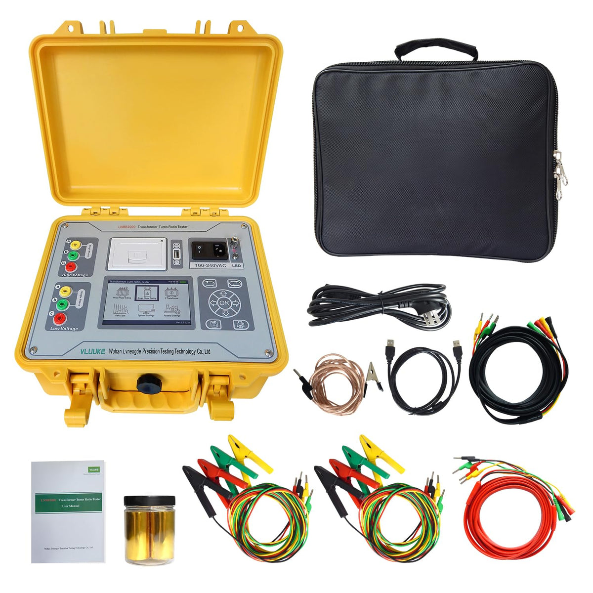 Transformer Turns Ratio Tester Single Phase Three Phase Transformer Test Device LCD Display