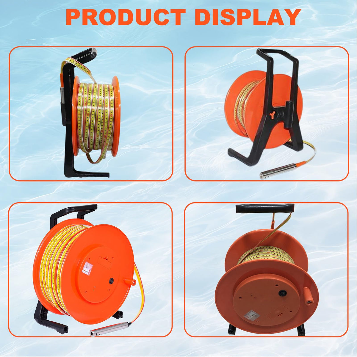 Well Water Level Gauge, Fixed Probe with Steel Tape, Accurate Liquid Level Measurement Tool for Industrial Use, 20 Meters