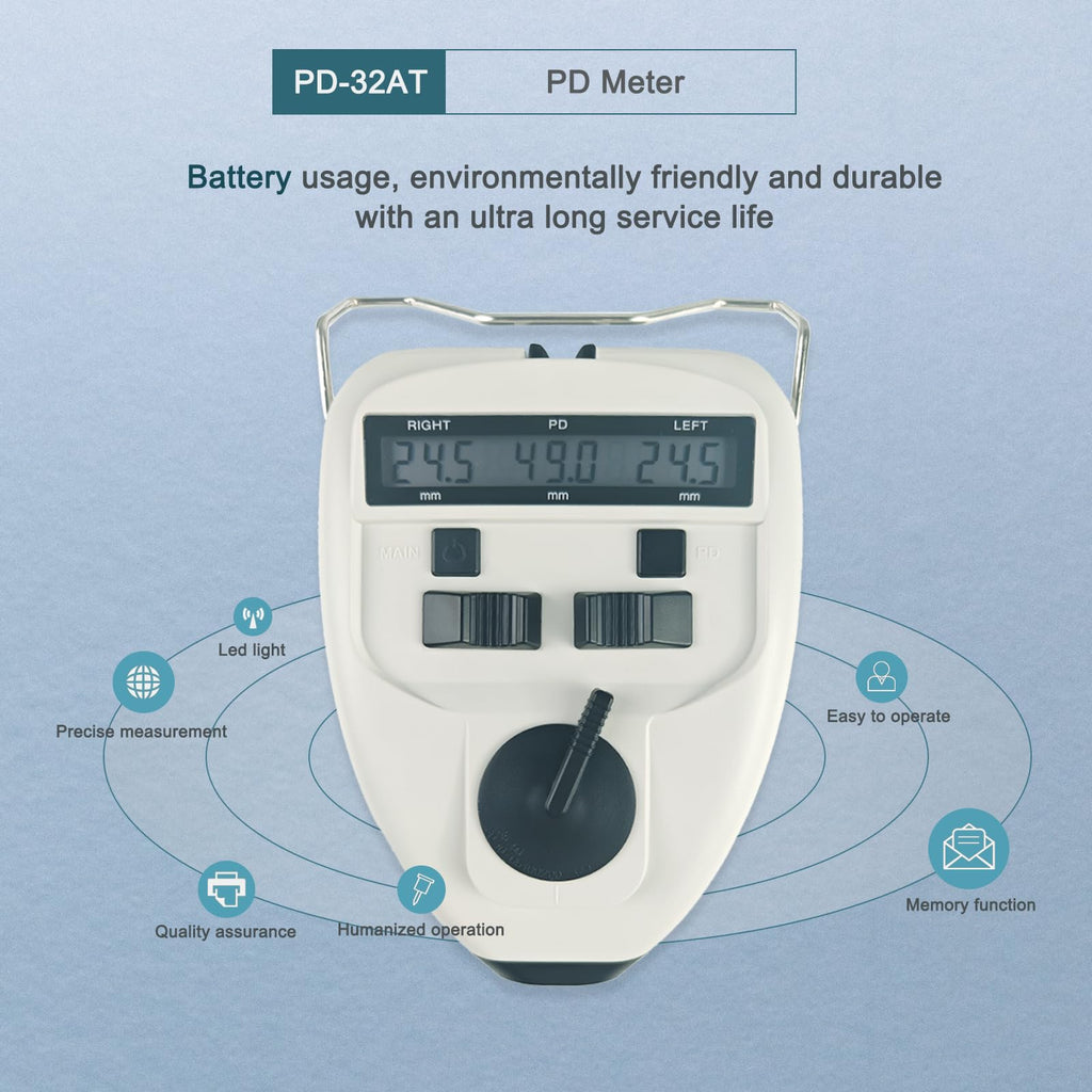 Optical Instrument PD Meter Pupilo Digital Pupilometer LED Target Lamp Inside Distance Meter 0.1mm Accuracy