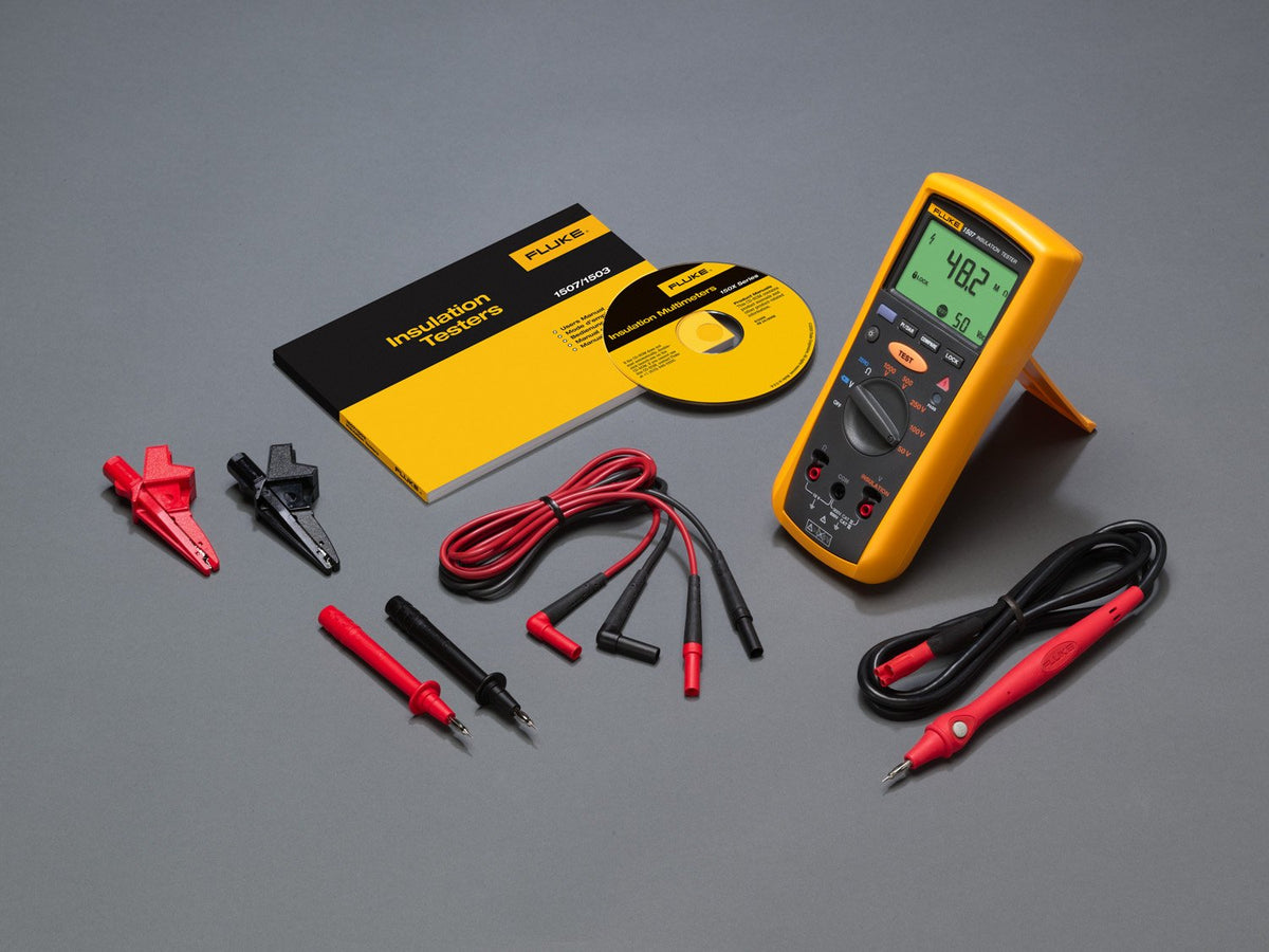 Fluke 1507 Digital Megohmmeter Resistance Tester for Advanced Industrial and Electrical Testing, Test Voltages: 50V, 100V, 250V, 500V, 1000V