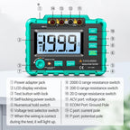 MH14 Electrical Insulation Ground Resistance Tester 1999 Count Digital Resistance Grounding Voltage Measuring Meter