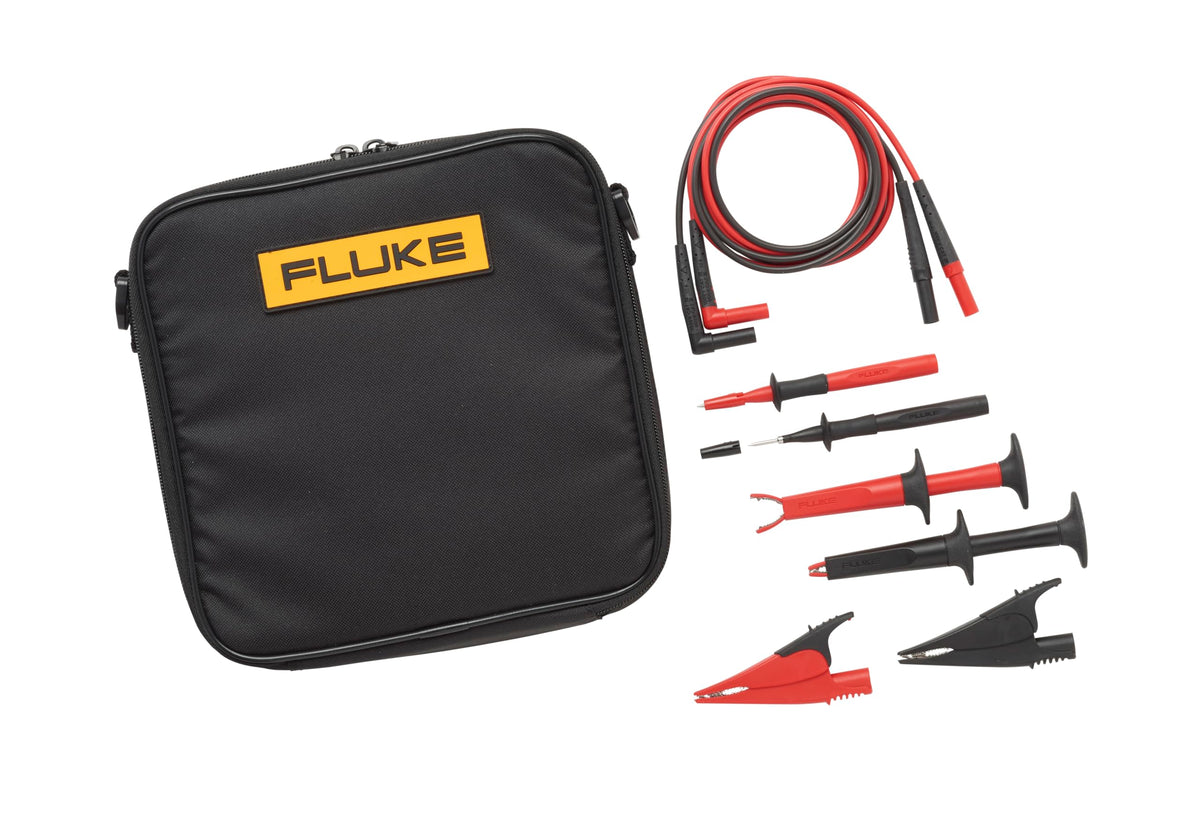 Fluke TL1550B 3 Piece Test Lead Set with Alligator Clips, 5000V DC Voltage, 20A Current, 103-25/128" Cable Length