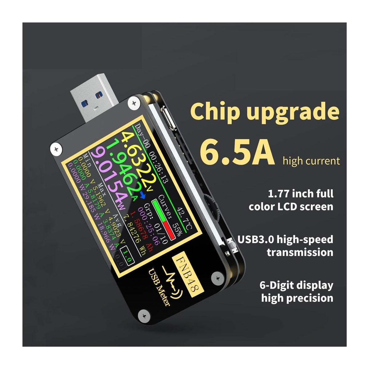 Voltmeter FNB48 PD Trigger QC4 + PD3.0 2. PPS Fast Charging Protocol Capacity USB Test Ammeter Current and Voltage Meter