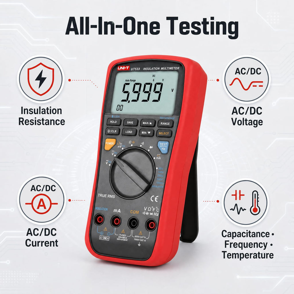 UNI-T UT533 Insulation Multimeter, 1000V True RMS Digital Tester