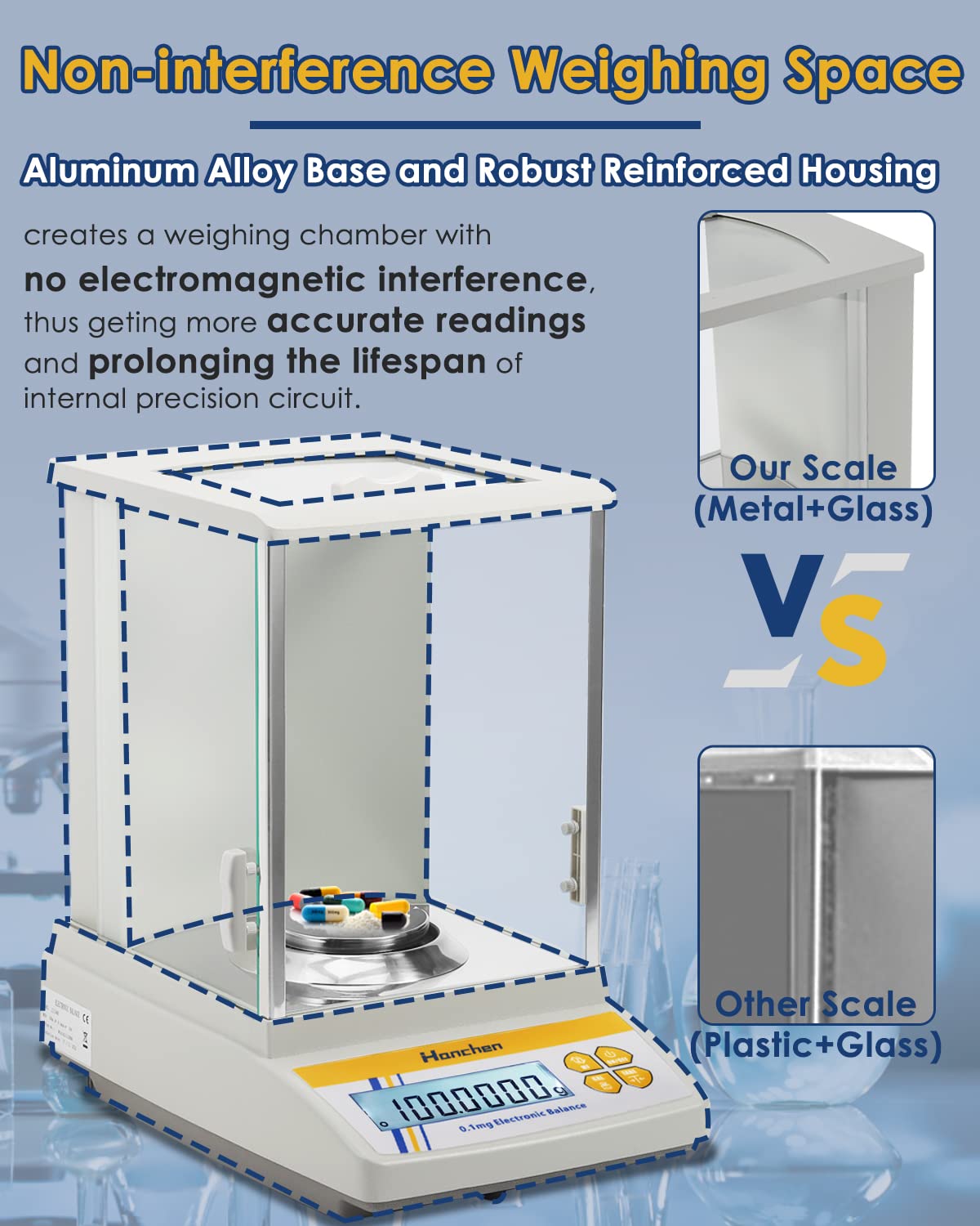 Analytical Balance 120g/0.1mg Precise Digital Balance Lab Scale for Laboratory Pharmacy Jewelry Store Chemical Plant 110v