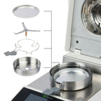 U.S. Solid Halogen Moisture Analyzer, Up to 160°C, 110 g Capacity, 0.01 g/0.1% Readability, 5 in Color Touchscreen, 20 Test Profiles, RS232 Moisture Balance for Food, Grain and Lab Testing