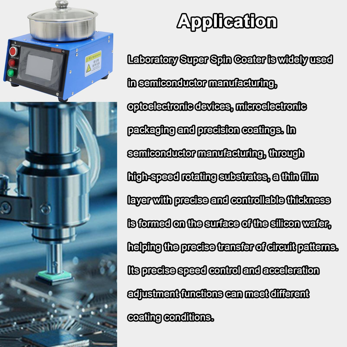 INTBUYING Laboratory Super Spin Coater, 150W 16EZ-8K Spin Processor, 25mm/50mm Vacuum Spin Chuck 110V, High-Speed Programmable Film Coating System for Lab & Industry