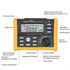 MS5203 Analog Digital Resistance Meter High Voltage Resistance Meter Tester Megohmmeter 0.1~1000V Insulation Resistance Tester meggermeter 0.01~10G Ohm Tester