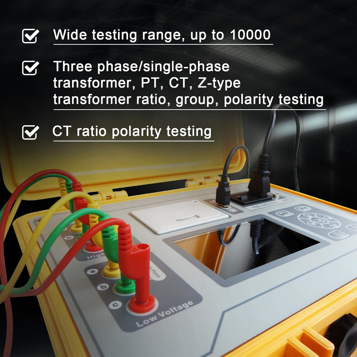 Transformer Turns Ratio Tester Single Phase Three Phase Transformer Test Device LCD Display