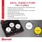 Starrett 655 Series Dial Indicator, 0-1.000" Range, .001" Graduation