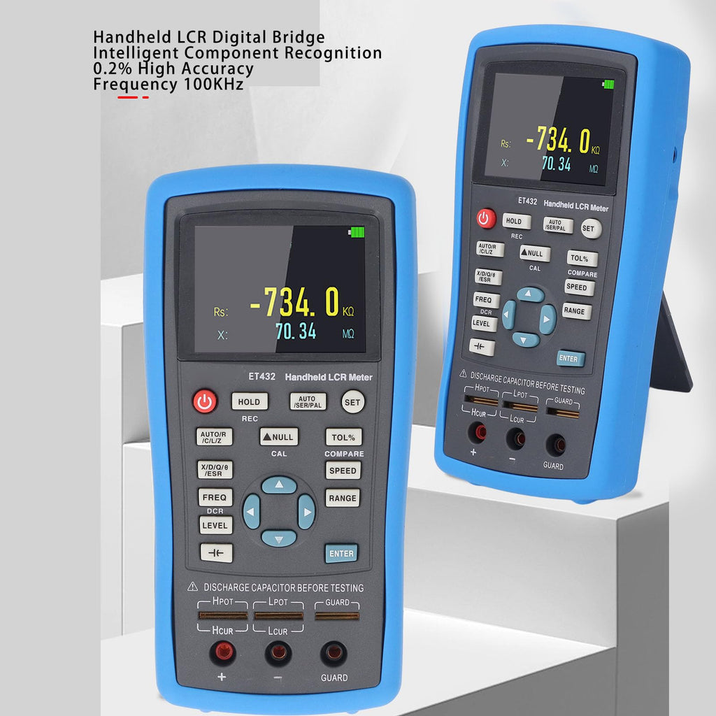 Meter Handheld Meter 100Khz Digital Bridge Multimeter Multimeter Digital Et432 with 2.8 Inch Display for Electronic Electrical Testing