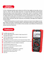 UNI-T Uni-Trend Multimeter clamp Meter UT196 Professional Digital Multimeter 1700V DC Voltage Tester True RMS Capacimeter Resistance Frequency Meter- Solar Pro