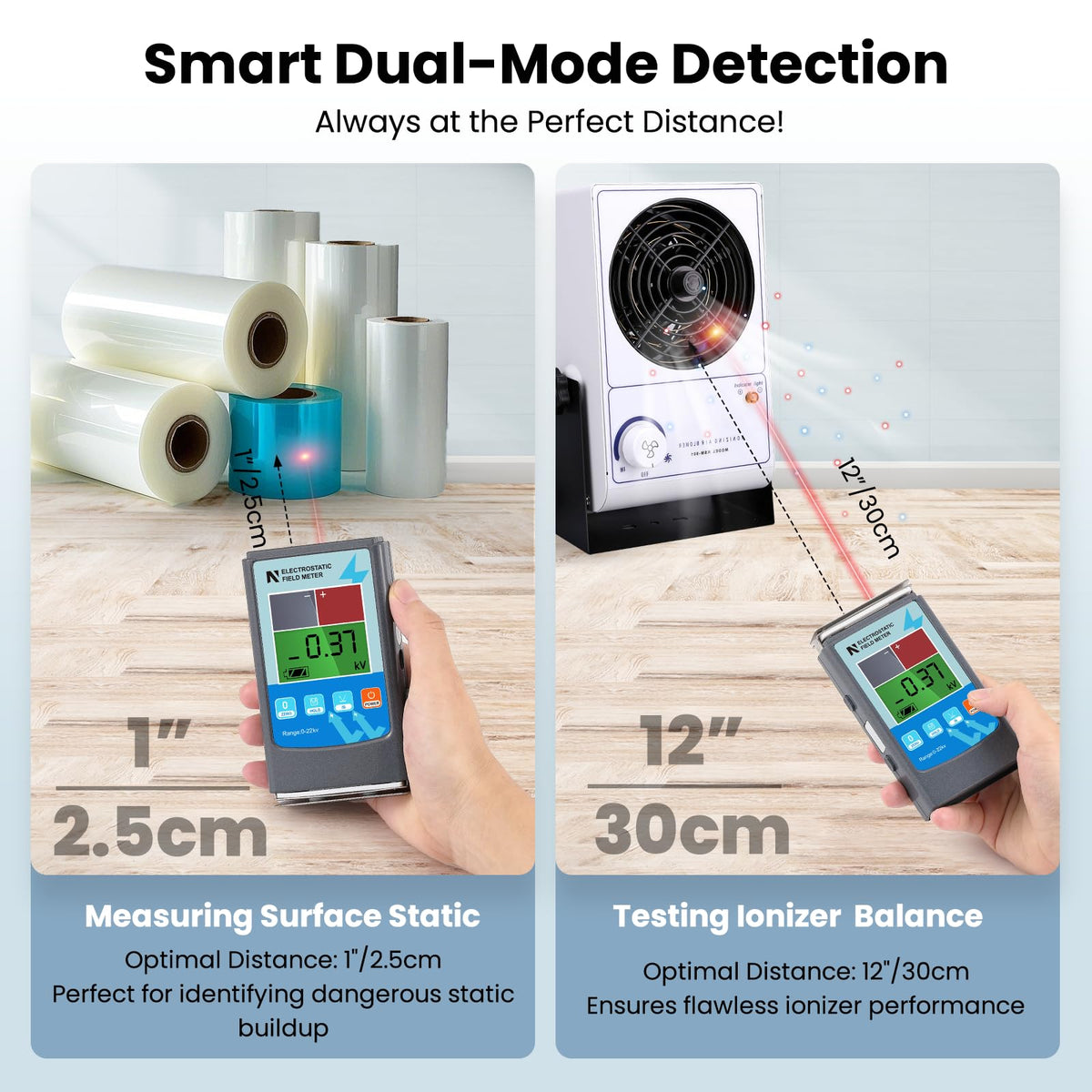 NEWTRY FMX-003 Static Meter, 0~20kV Electrostatic Fieldmeter, ±10% Accuracy
