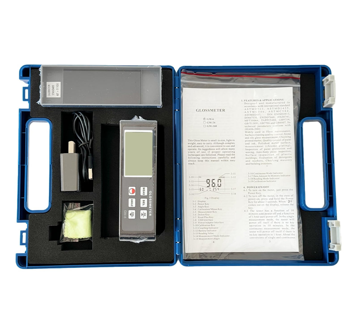 GM-6 60° Gloss Meter Gloss Tester 0.1-200GU Surface Gloss Gauge