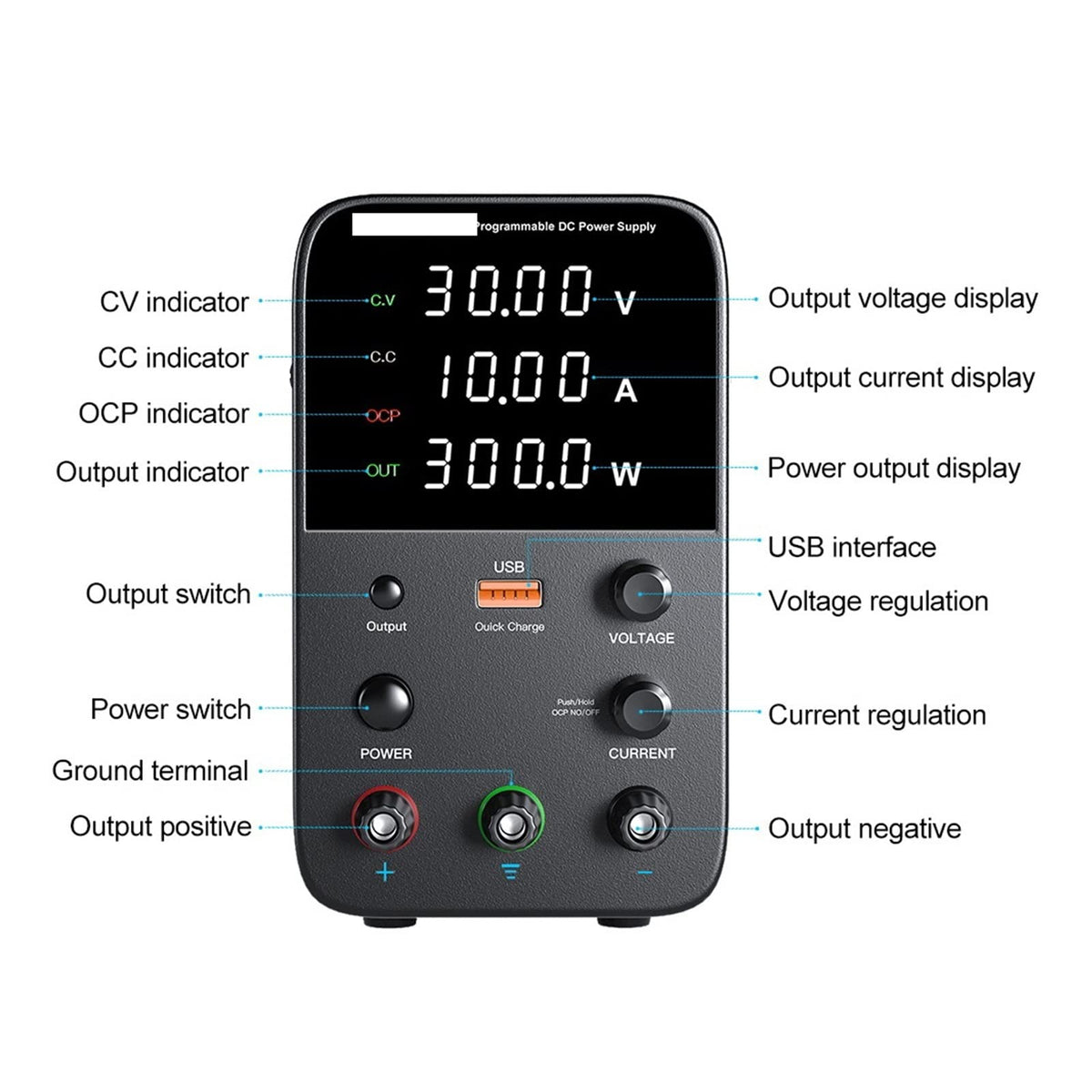 Programmable DC Power Supply Laboratory Maintenance Workbench Voltage Current Regulator