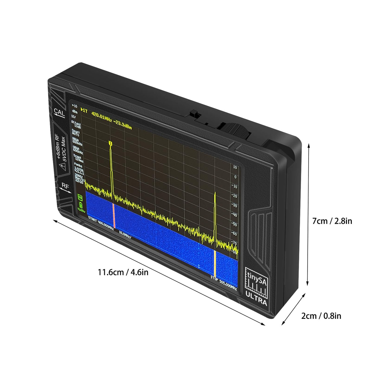 2026 TinySA Ultra Spectrum Analyzer 100kHz~5.3GHz 4.0 Inch Handheld Tiny Portable Frequency Analyzer Bulit-in Battery