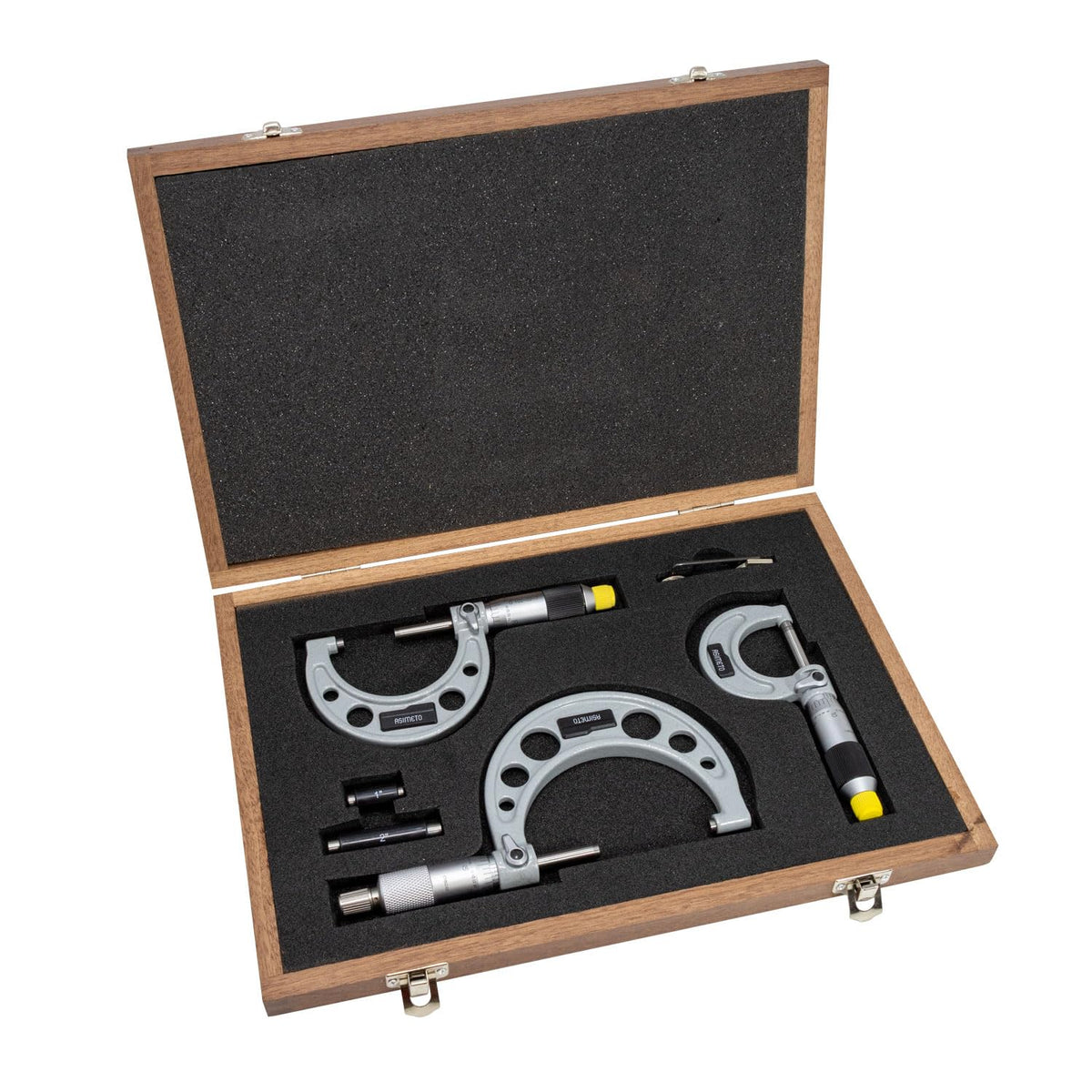0-3" x 0.0001 Graduation Enamel Micrometer Ratchet 3-Piece Set – Precision Measuring Tool for Accurate Measurements