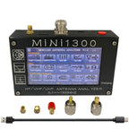 Upgraded Mini1300 Antenna Analyzer 0.1-1300MHz 4.3" TFT Touch Screen RF Vector Network Analyzer Labeled SMA Calibration Kit Portable HF VHF UHF SWR Meter Aluminum Alloy Shell Full Bands