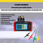 Three Phase Power Quality Analyzer Digital 3 Phase Power Quality Analyzer Meter with 16 PCS Current Clamp Sensor 10mA-6000A 3 Channels Voltage 4 Channels Current IEC61010-1 Standard